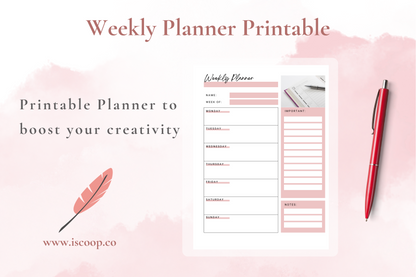 Simple Weekly Habit Planner