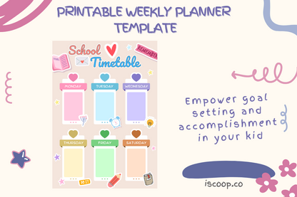 Playful School Timetable Printable