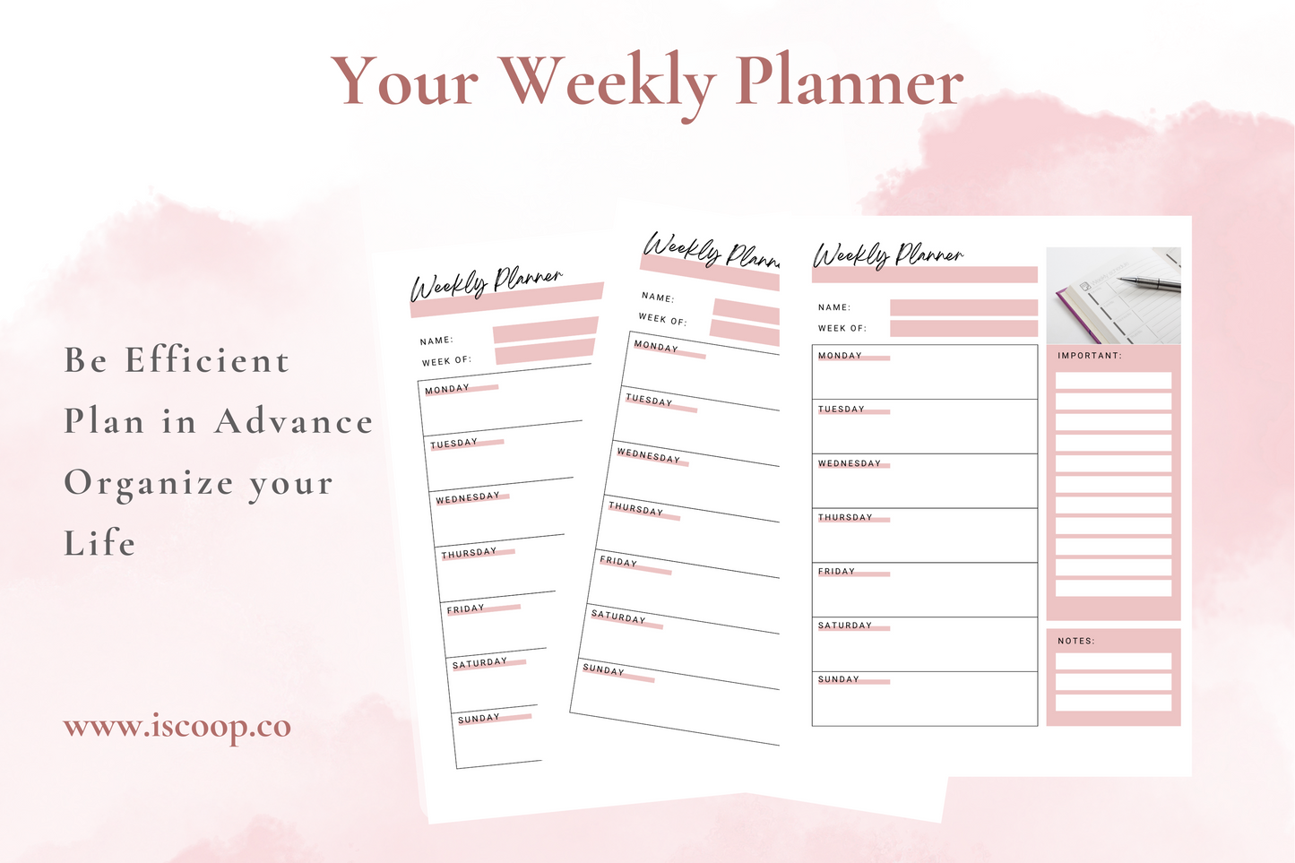 Simple Weekly Habit Planner