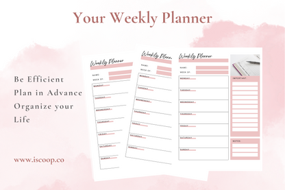 Simple Weekly Habit Planner