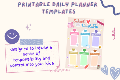 Playful School Timetable Printable