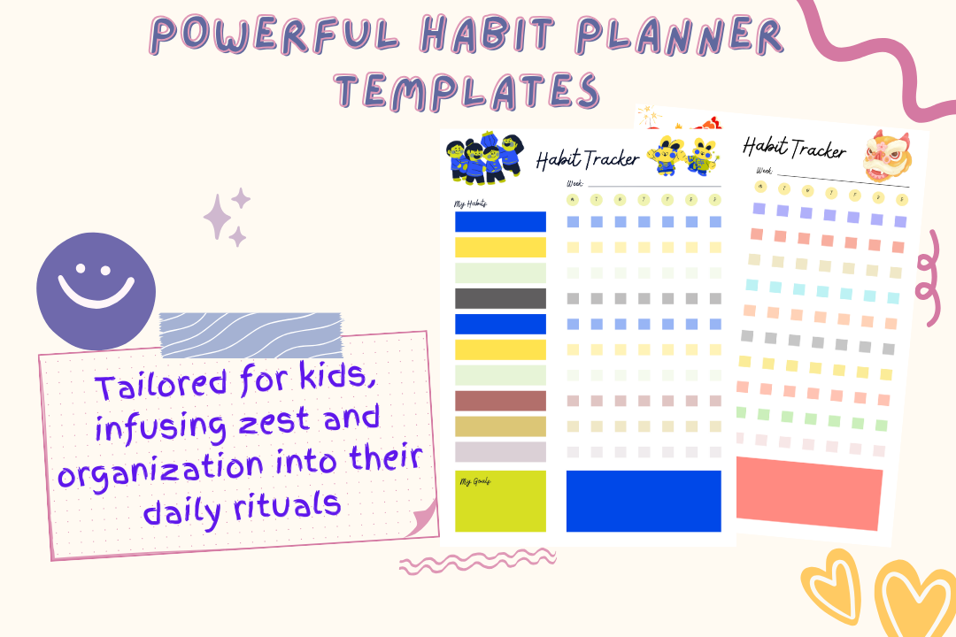 Kids Colourful Habit Tracker Template